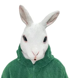 Full Face White Rabbit Mask Halloween Mask Christmas Bar Masquerade Party Masks Cosplay Props