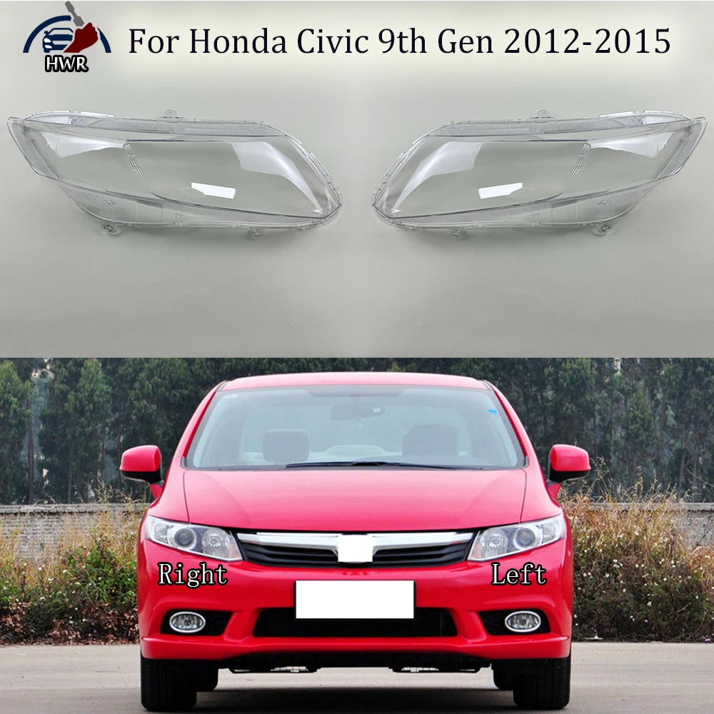 

Headlights Cover Transparent Headlamp Shell Lens Replace Original Lampshade Plexiglass For Honda Civic 9th Gen 2012-2015