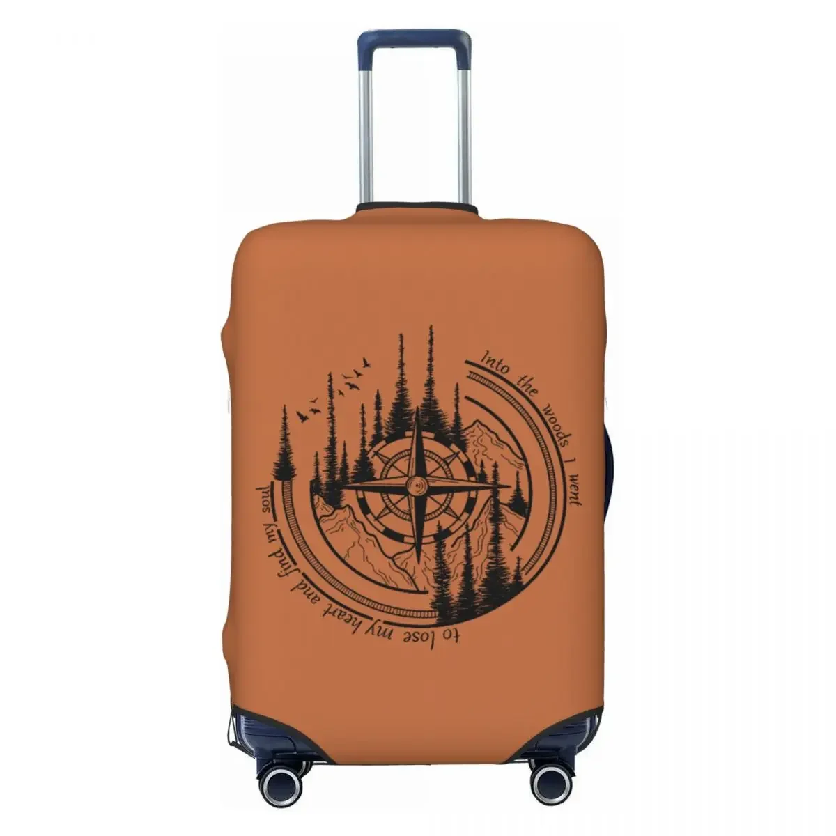 

Custom Custom Mountain Adventure Compass Luggage Cover Protector Washable Travel Suitcase Covers