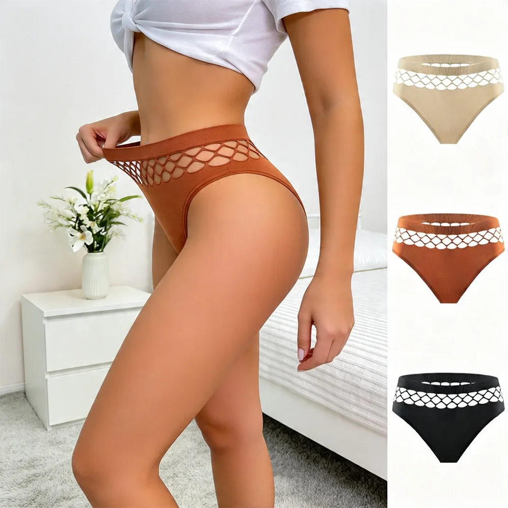 

Комплект из 3 женских стрингов: дышащие нейлоновые трусики-танга с вырезами на талии, с эффектом подтяжки ягодиц, сексуальные женские трусики