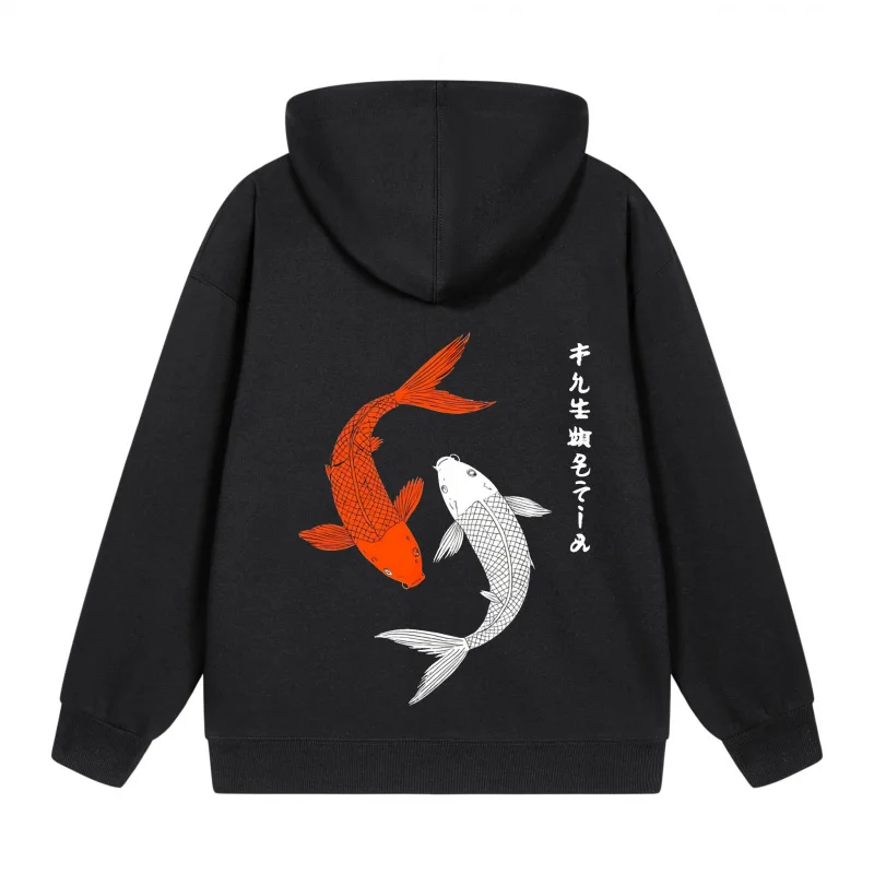 Moletom com capuz masculino com zíper laranja e branco design abstrato 2025 novo estilo casual para casais estilo para casais