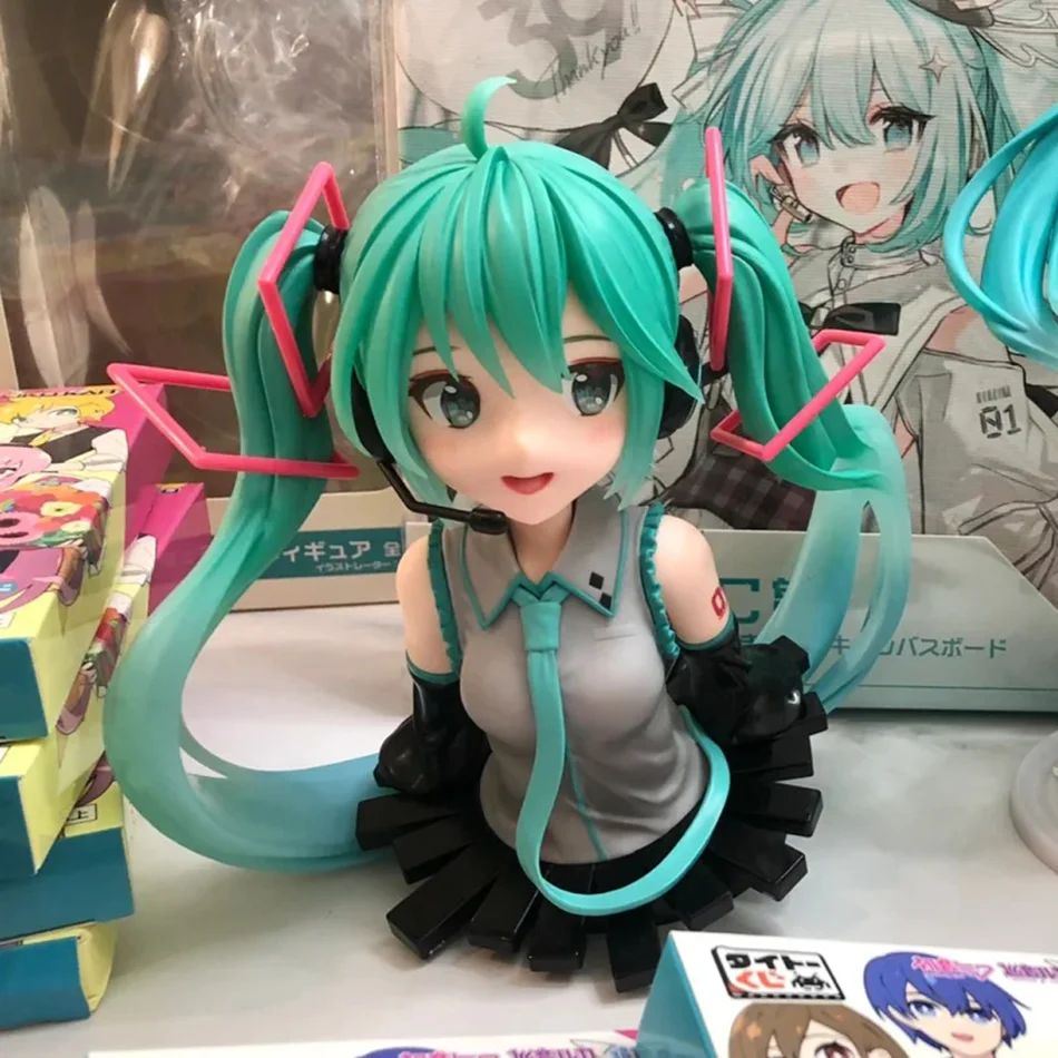 11cm Mode Hatsune Miku Anime Figur Büste Hatsune Miku Actionfiguren Kawaii Mädchen Figurine PVC Sammlermodell Spielzeug