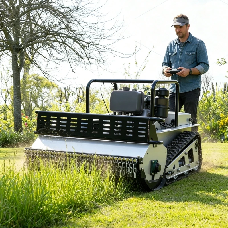 Image of Allterrain-Diesel-Raupenmäher mit kabelloser Steuerung, geringem Kraftstoffverbrauch, CE- und EPA-Zulassung