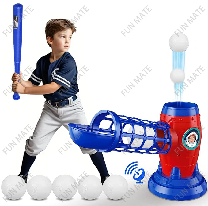 Fully automatic children's baseball machine, plastic baseball toy set, includes 10 balls, baseball training equipment, perfect c
