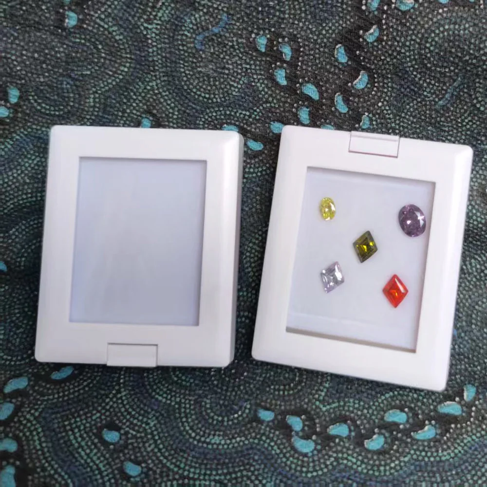 

White Loose Diamond Storage Box Gem Stone Jewelry Display Organizer Stand Zircon Exhibition Case Packaging Gift Box For Gemstone