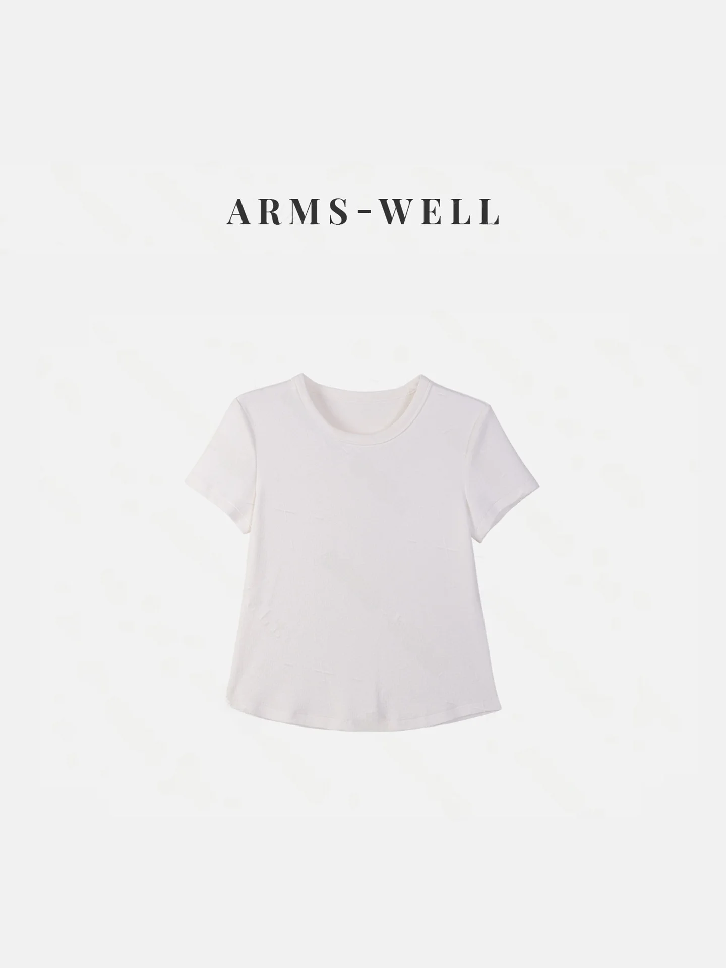 

Simple Pure Color Elastic ort Sve round Ne T-irt Women's Loose Casual Top AW Wang Na Na Cotton Blend Spring Autumn