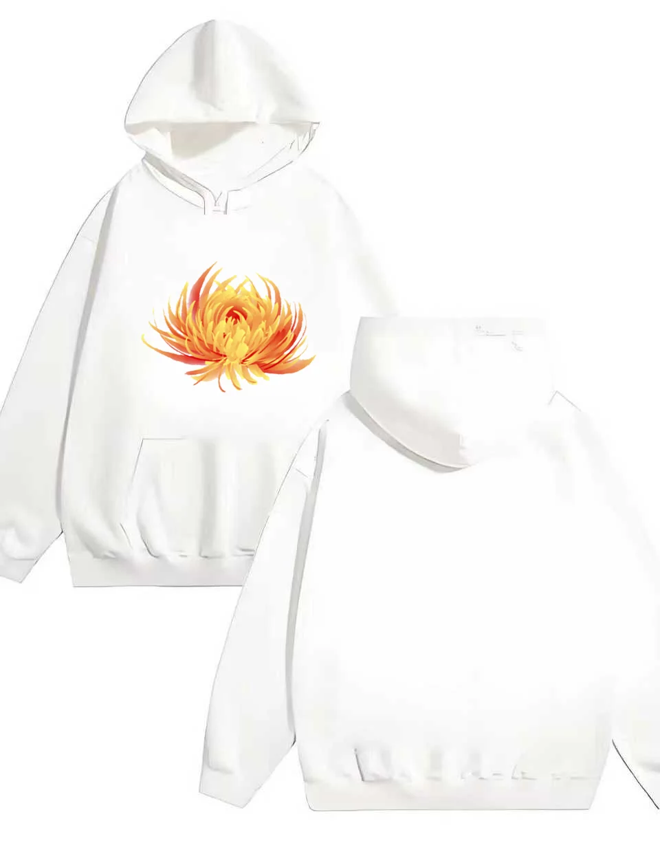 

2025 Модный бренд Y2k 330G, сверхпрочная толстовка с капюшоном и принтом настоящей хризантемы для мужчин и женщин на Хэллоуин