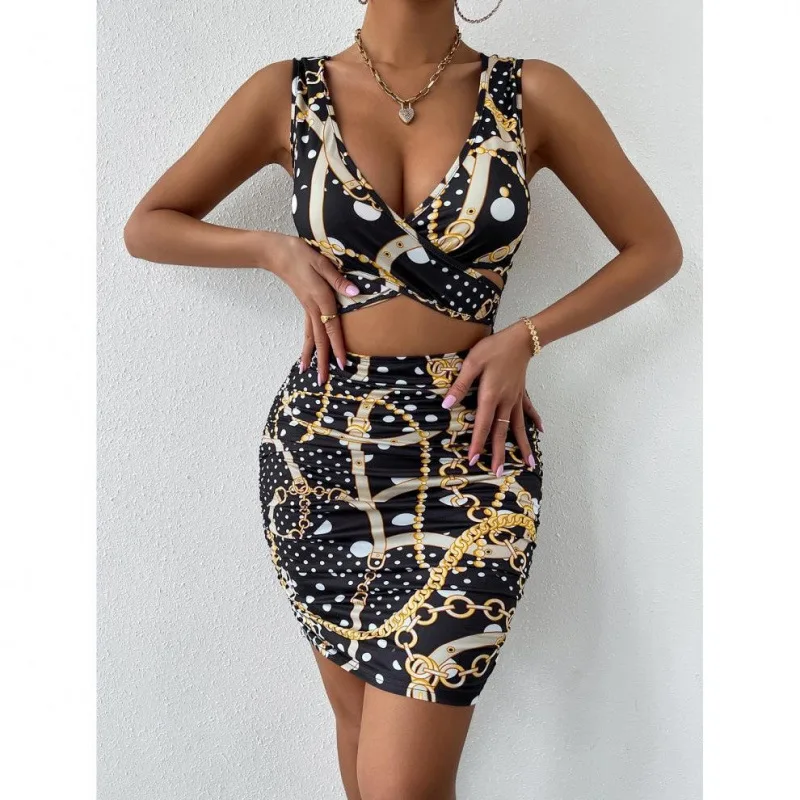 Abito attillato da donna sexy e alla moda, senza schienale e senza maniche, mini gonna a tubino attillata per feste in spiaggia e discoteca, estate 2026