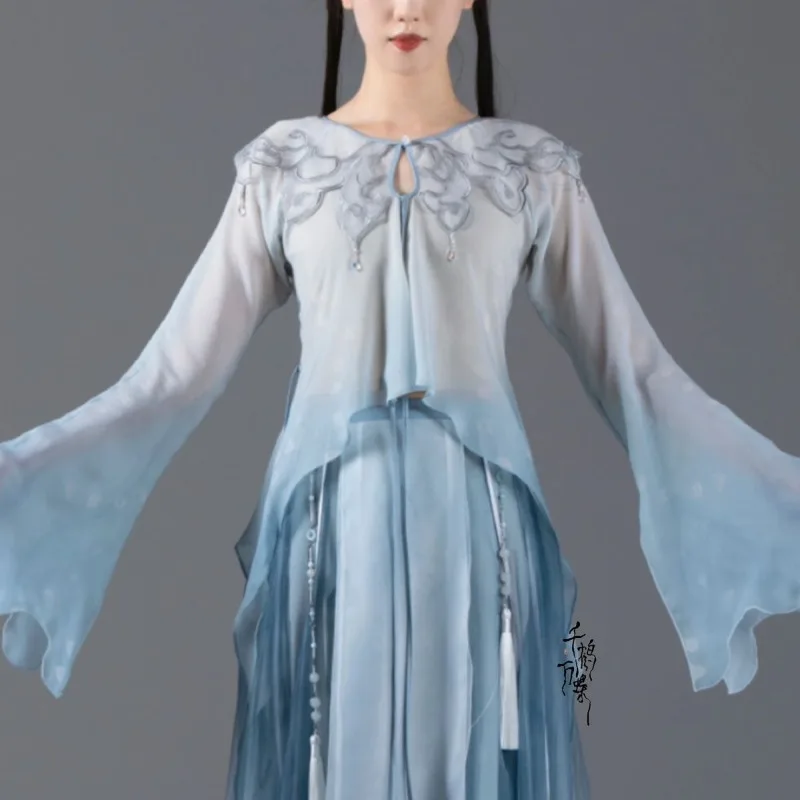 

Ancient-style Flowing Gauze Dress Red Chamber Ethereal Lily of The Valley New Chinese-style Women's Clothing Set Fashionable