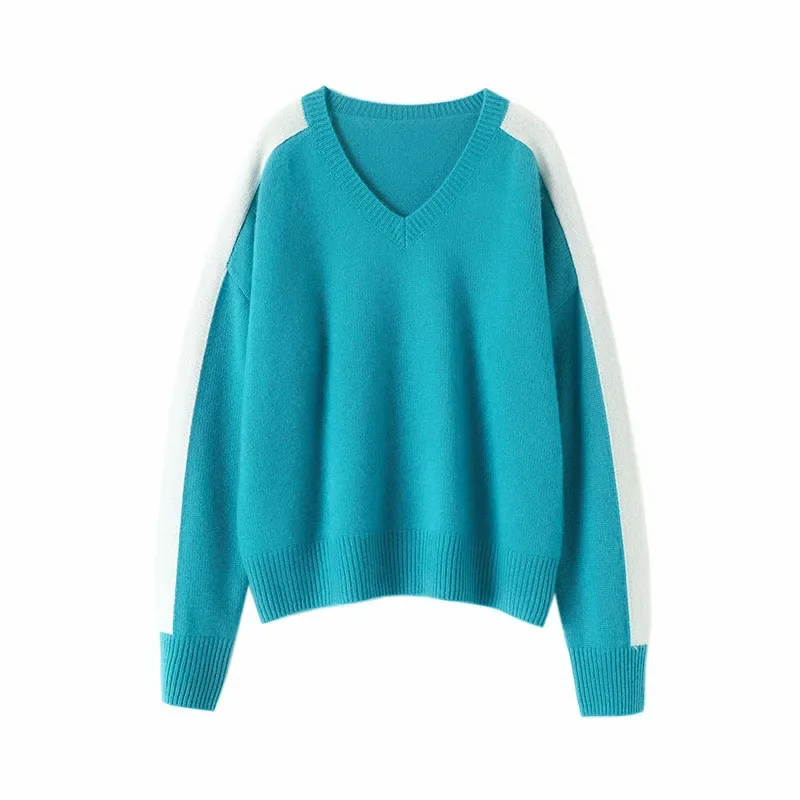 Casual Pullover Loose 100% Cashmere Winter Warm Sweater Women New Designer Latest Fashion for Women Clothes High Street