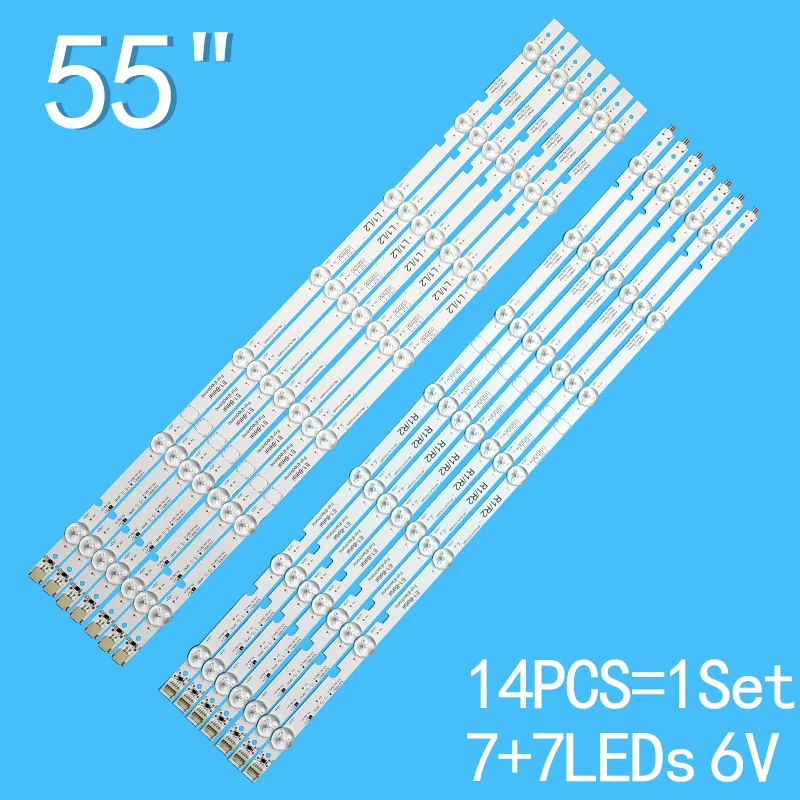 LED Backlight strip 6+6 lamps For 49inch Sharp PPMP V7.1 49 inch 6Series Pitch 84.9MM L1 R1 L2 R2 55inch 7series pitch