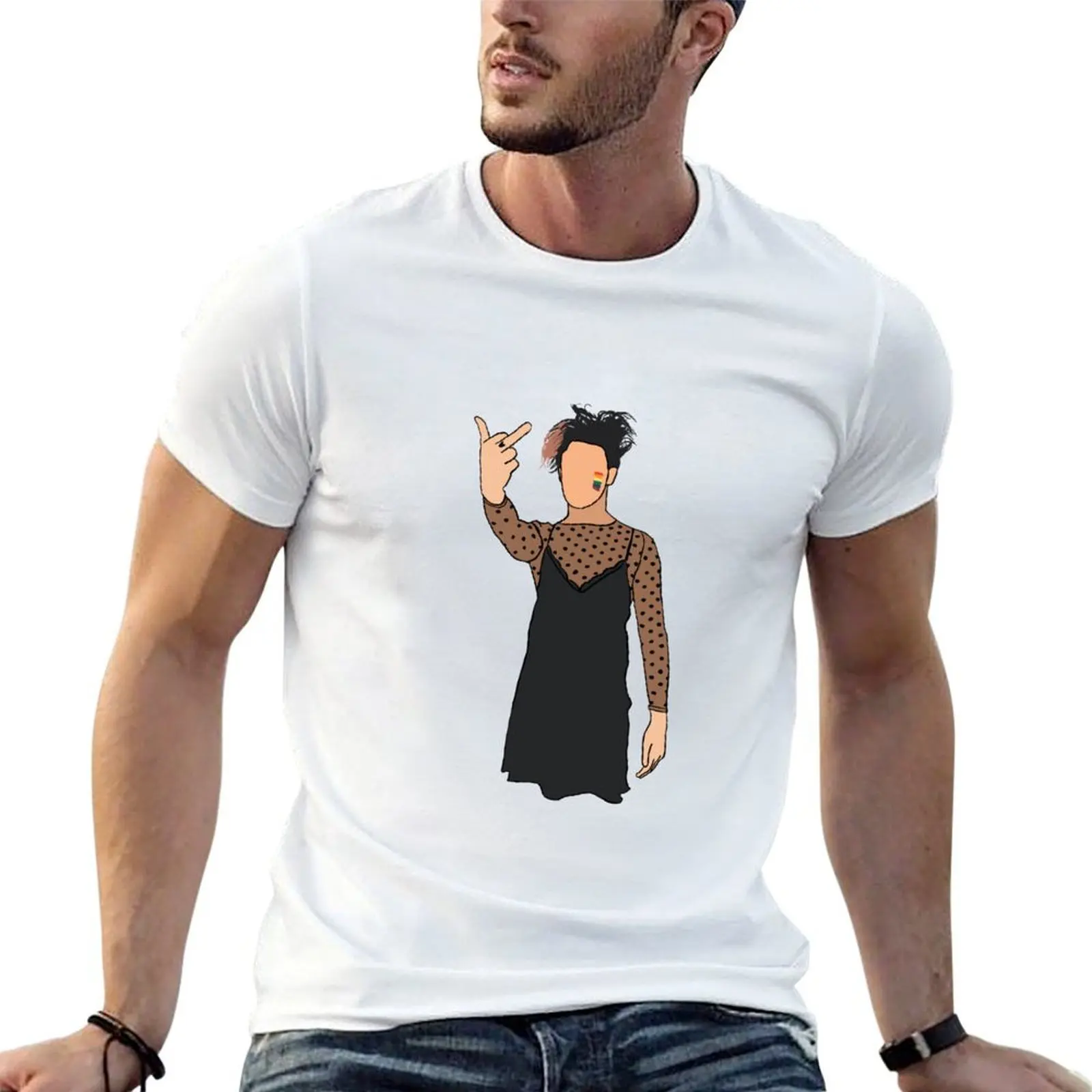 Yungblud in a dress T-Shirt designer shirts football t shirt slim fit t shirts for men