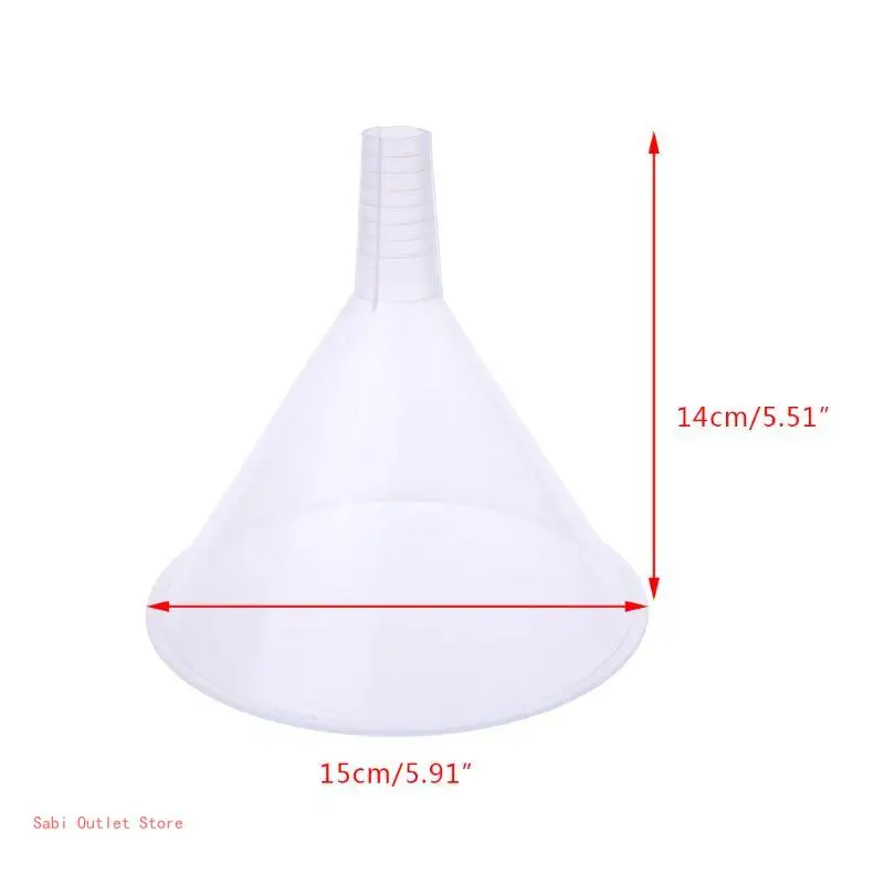 150mm Plastic White Funnel For Garage / Car Liquids / Laboratory / K