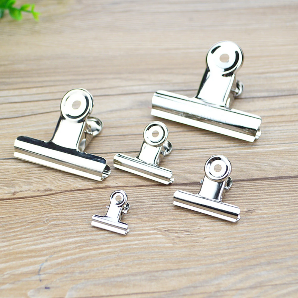 

12pcs stainless steel clips strong food bag coffee sealing paper bill organizer home office stationery supplies