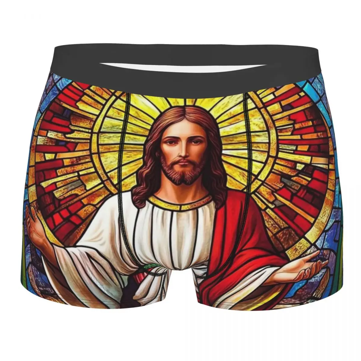 

Custom Majestic Jesus Underwear Men Stretch Boxer Briefs Shorts Panties Soft Sexy Underpants For Male