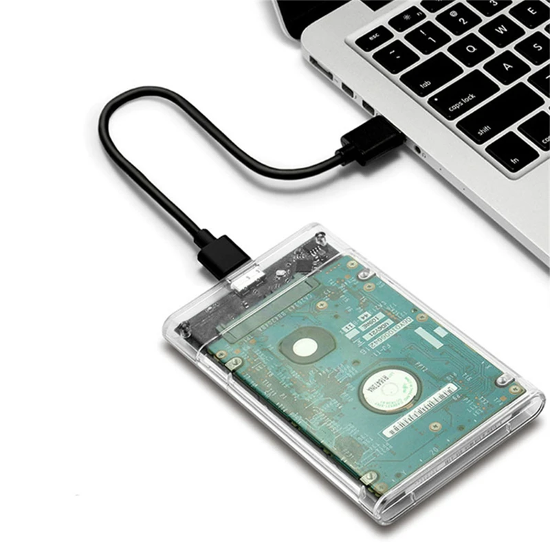Transparent HDD Case HDD Enclosure 2.5 Inch SSD SATA To USB 3.0 Type-C 3.1 Adapter Portable External Hard Drive Box Tool-Free