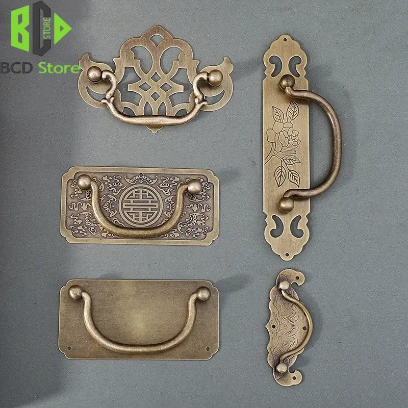 BCD Antique Chinese Pure Copper Handle Drawer Medicine Cabinet Small New Furniture Retro
