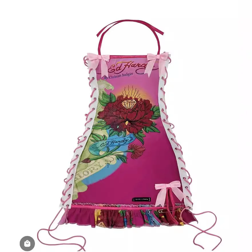 

Faionable Retro loween Skeleton Position Print Oil Painting Dstring Strapl Dr Thi Knitted Summer Women's Dr