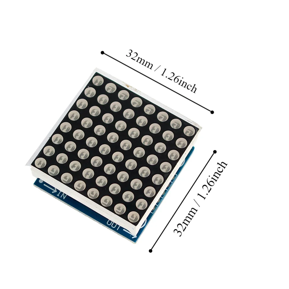 MAX7219 Moduł matrycy punktowejMicrocontroller1 Bit / 4 w 1 / Sterowanie wyświetlaczem z czerwonym/zielonym wyświetlaczem LED 5P Line dla Arduino