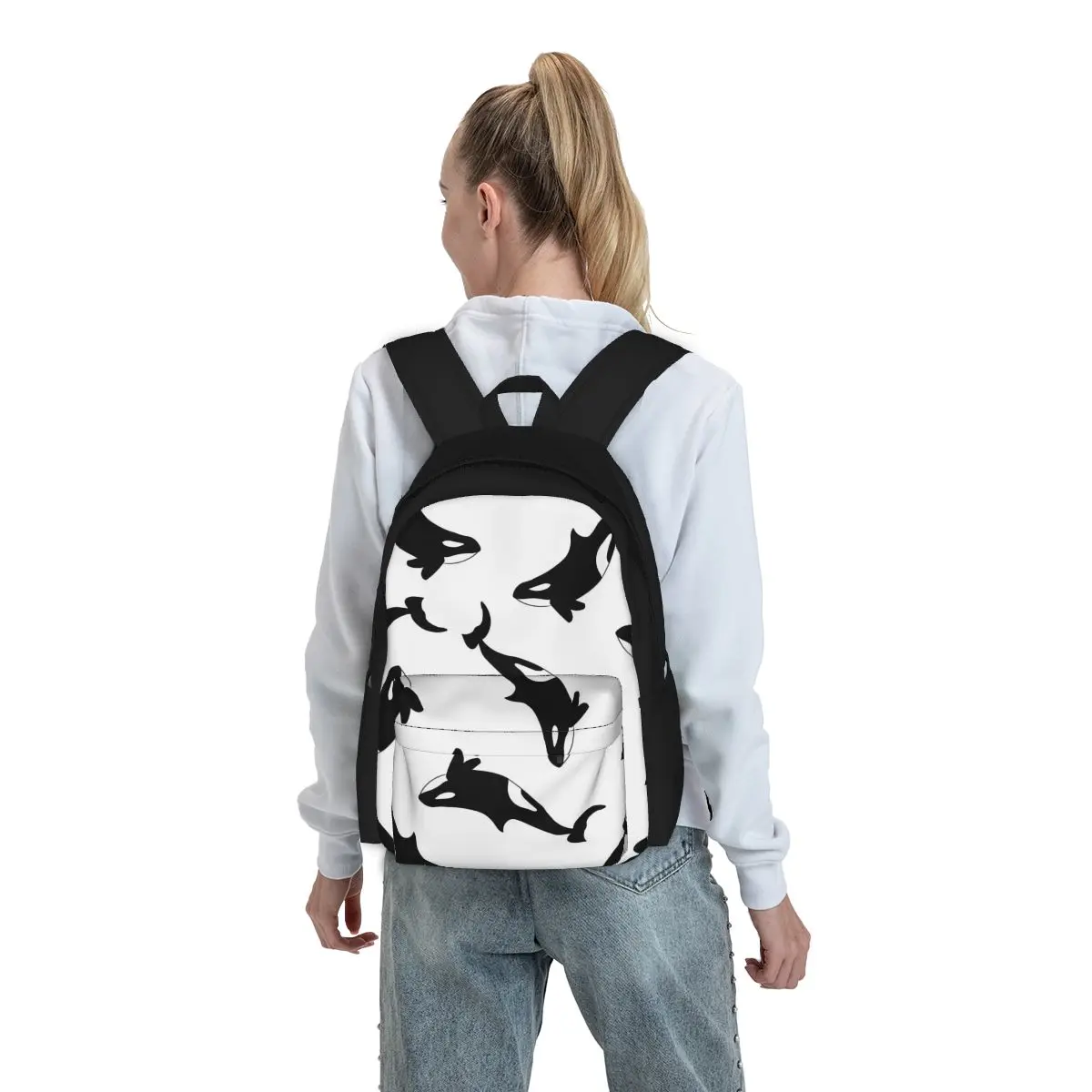 Orca Killer Whale zaini ragazzi ragazze Bookbag studenti borse da scuola Cartoon Kids zaino da viaggio zaino a tracolla