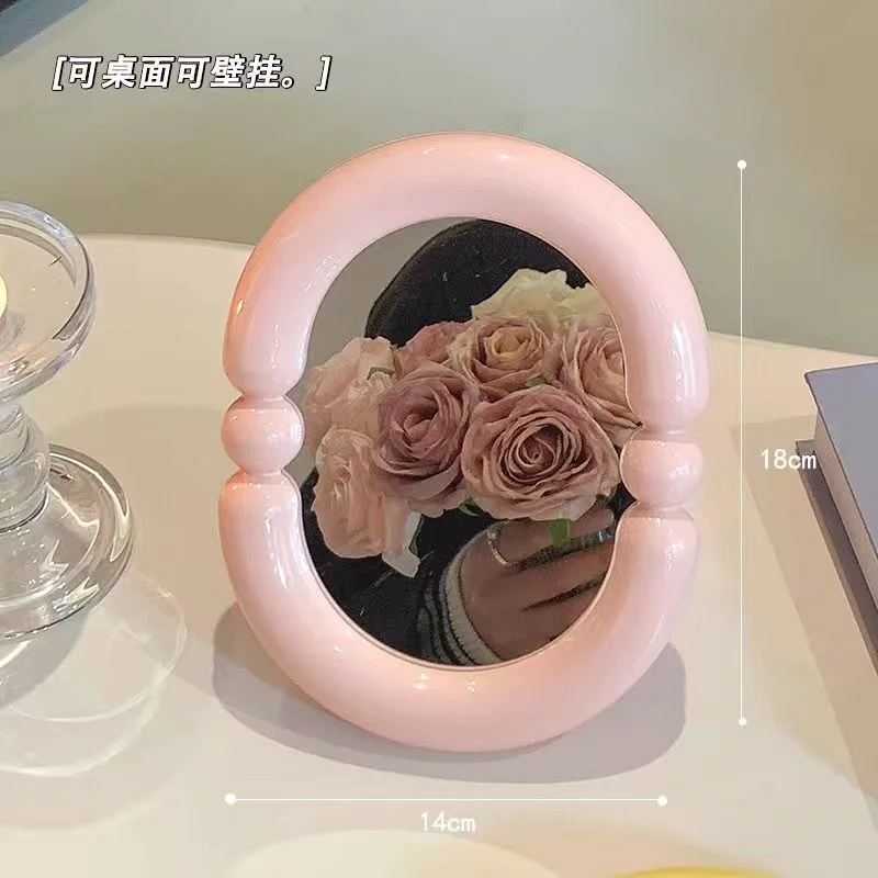 Adorable Makeup Mirror Ideal for Home Bedroom Desk & Dormitory Cute Folding Desktop High Definition Makeup Mirror