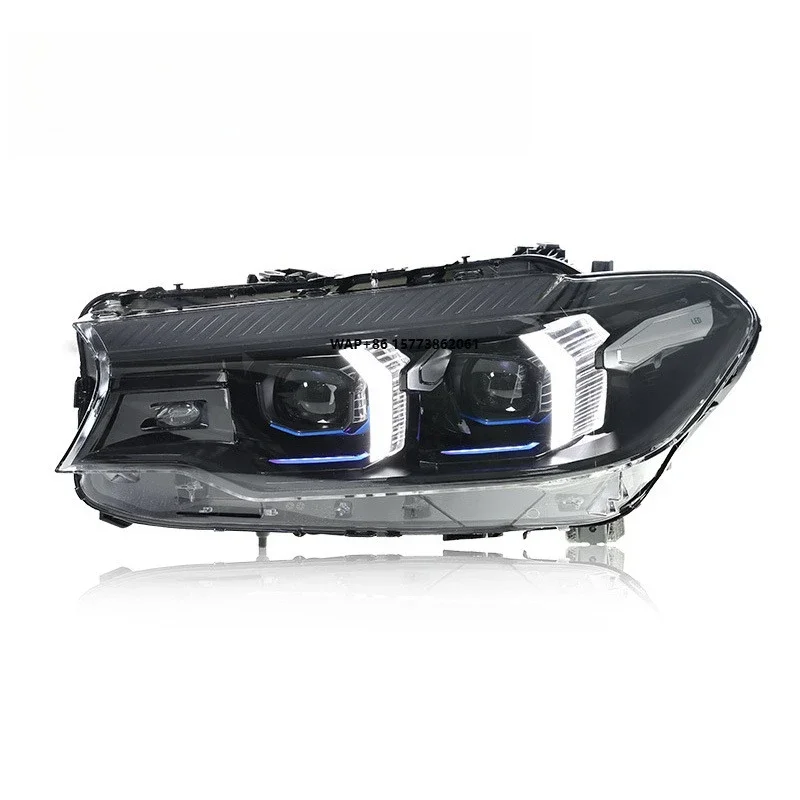 

1 Unit for 5 Series G30 Headlight Assembly Modification with Fang Shaped LED Daytime Running Lights and Turn Lens Lights