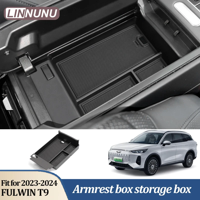 Linnunu Fit for Chery Fulwin T9 Car Armrest Box Storage Box Fengyun T9 Car Interior Supplies Armrest Box Upper Storage and Organization Accessories Reasonable Utilization Space