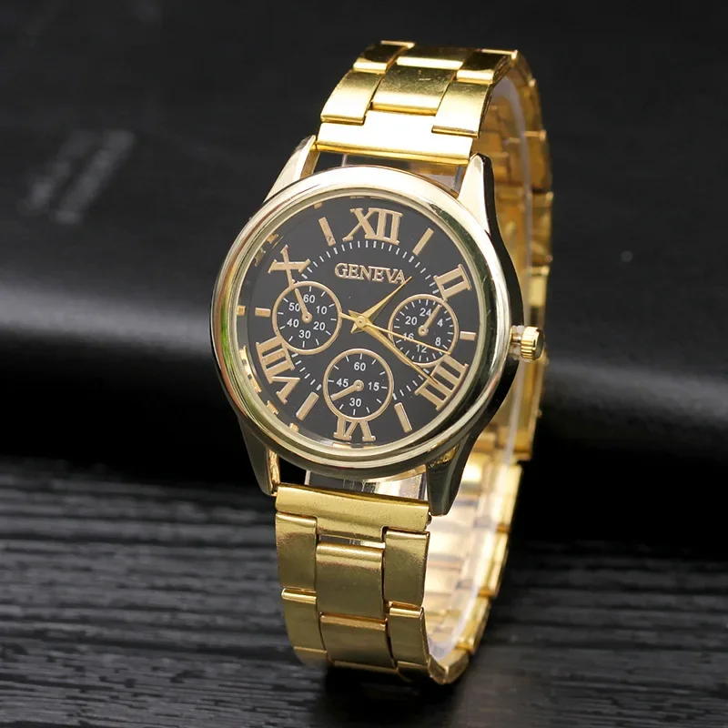 

3 Eyes Gold Stainless Steel Casual Quartz Watch Men Dress Wristwatch Reloj Hombre Relogios Masculino Montre Water Resistant