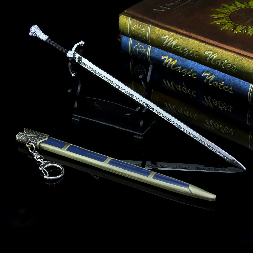 21cm Jon Snow Longclaw espada juego TV periféricos de tronos arma totalmente de Metal modelo artesanía colección de juguetes llavero adornos