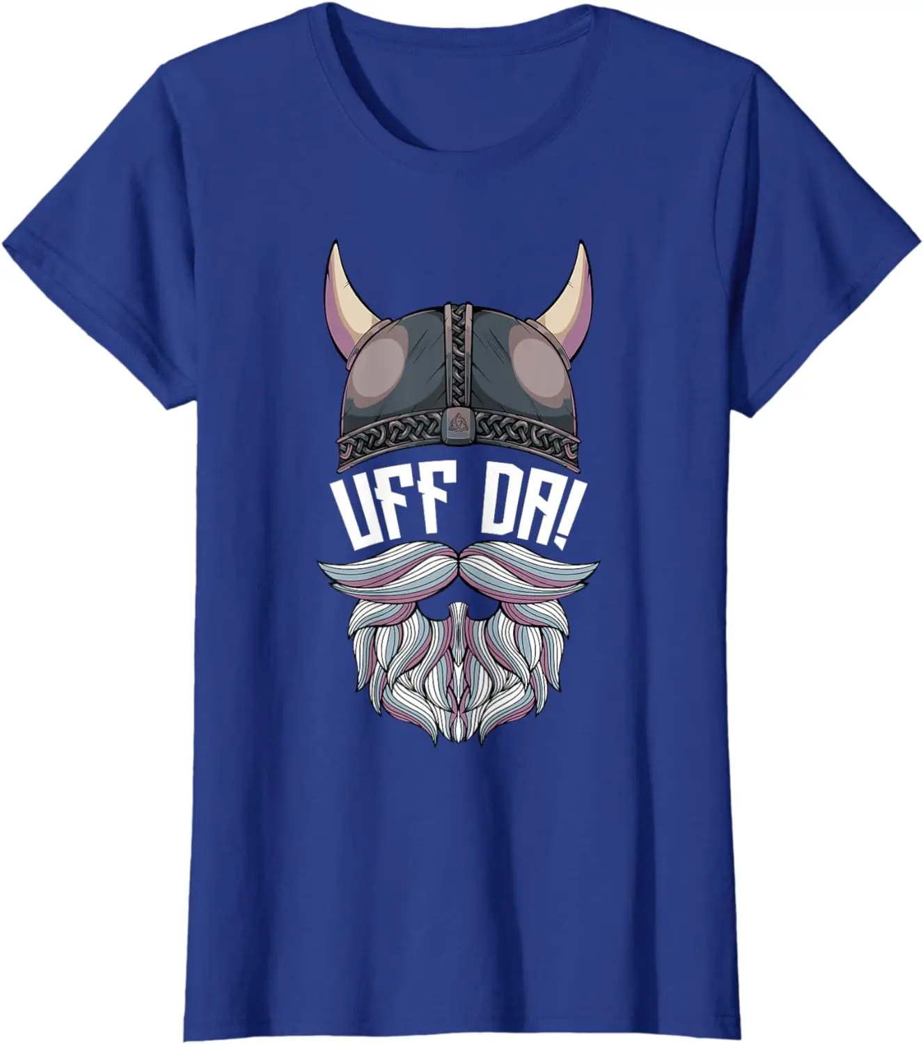 Uff Da Norwegian Quote Scandinavian  Helmet Beard Man T-Shirt