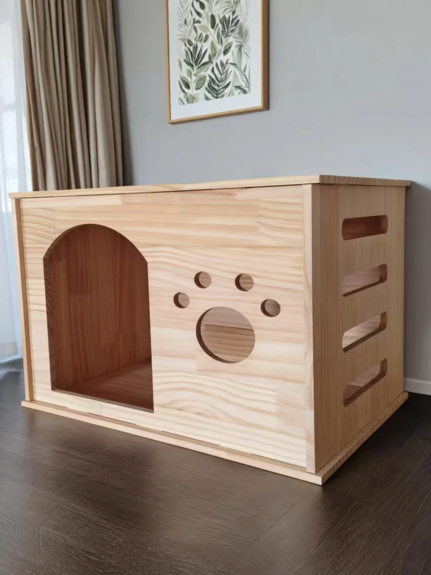 

Wood Nest Rectangular Pet Dog House Outdoor Pine Wood Environmentally Friendly Small Teddy Dog ed Four Seasons Un...