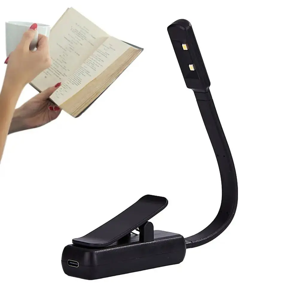 Portable Book Clip Lights Adjustable Brightness 3 Color Light Clamp Night Light Eye Protection Clip On Book