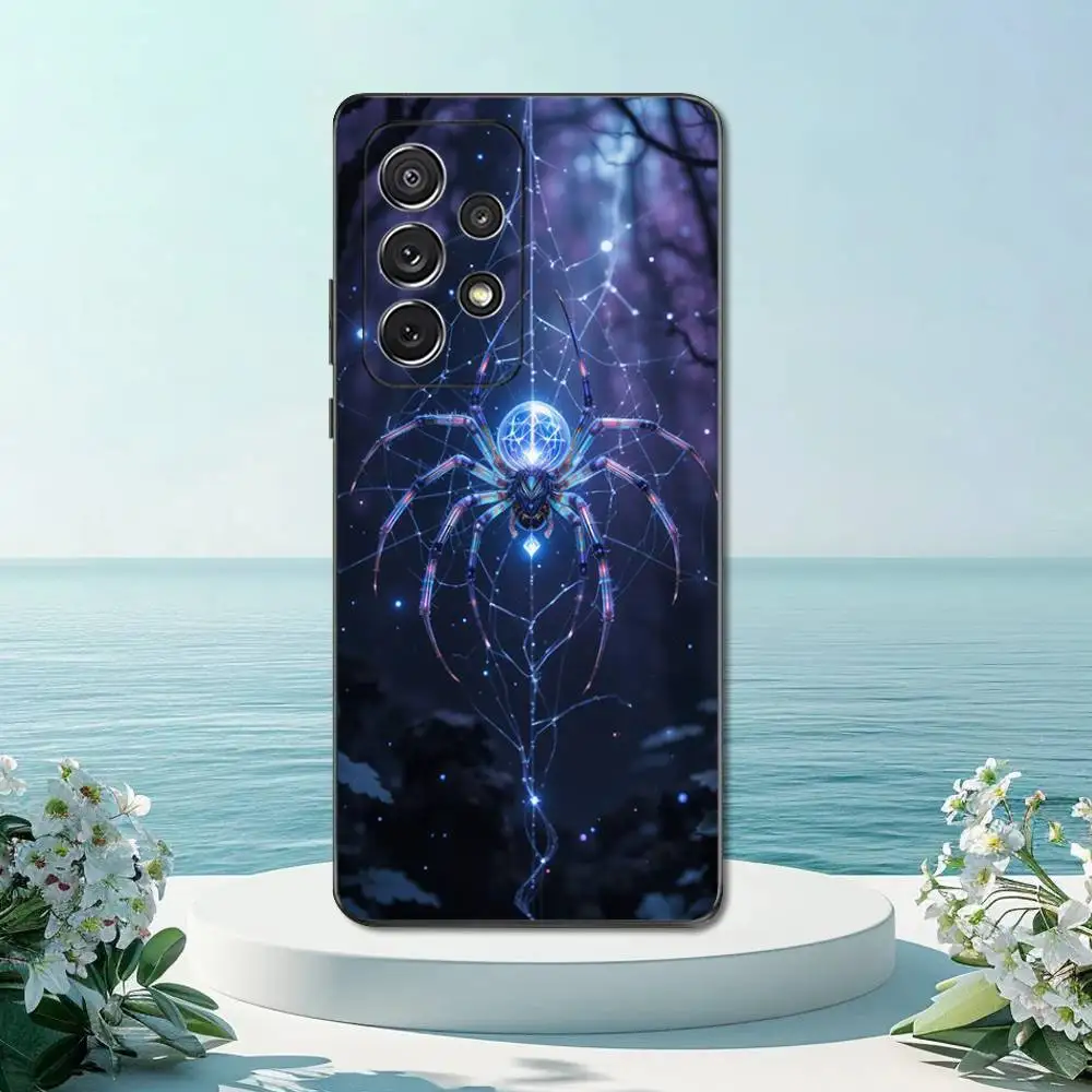 حافظة هاتف Danger Art Black Widow Spider لهاتف سامسونج S22، S21، S20، S10، S9، S25، S24، S23، Ultra، FE، Plus، Lite، غطاء أسود من السيليكون الناعم #6