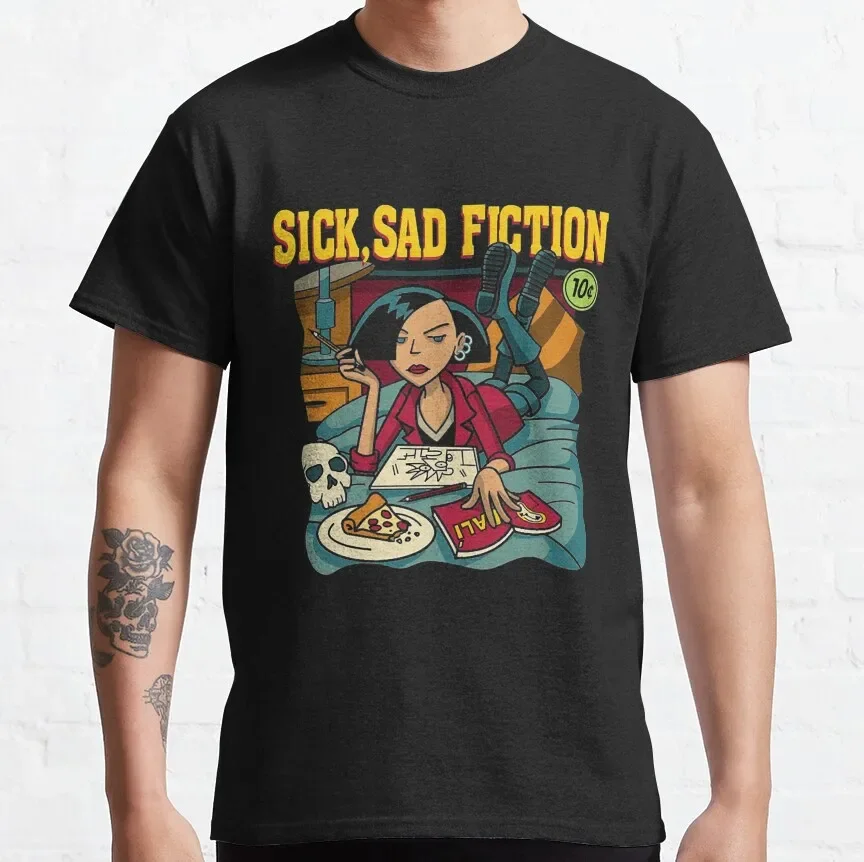 Musique drôle je n'ai pas bas auto-estéme Daria ce malade triste monde 90s dessin animé unisexe T-Shirt pour hommes hauts coton T-Shirt hauts cadeau