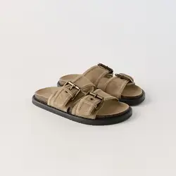 Banyiyou 2026 Zomer Casual Flats Slippers Dames Metalen Decoratie Lederen Coole Dames Platte Romeinse Sandalen Slippers Slides
