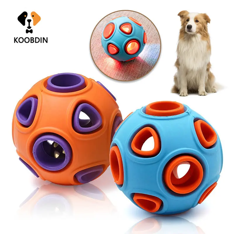 Pet Toy Ball Ring Bite Resistant Sound Making Dog Toy Rubber Tooth Grinding Training Ball Pet Supplies Interactive Dog Toys