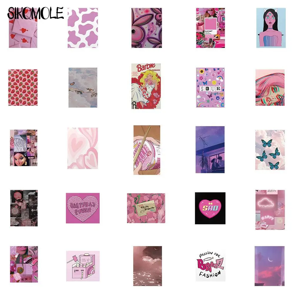 10/30/50PCS Cartoon Pink Sticker Kawaii Salt Magazine INS Style Purple For Pegatina Skateboard Decal Luggage Stickers Kid Toy F5