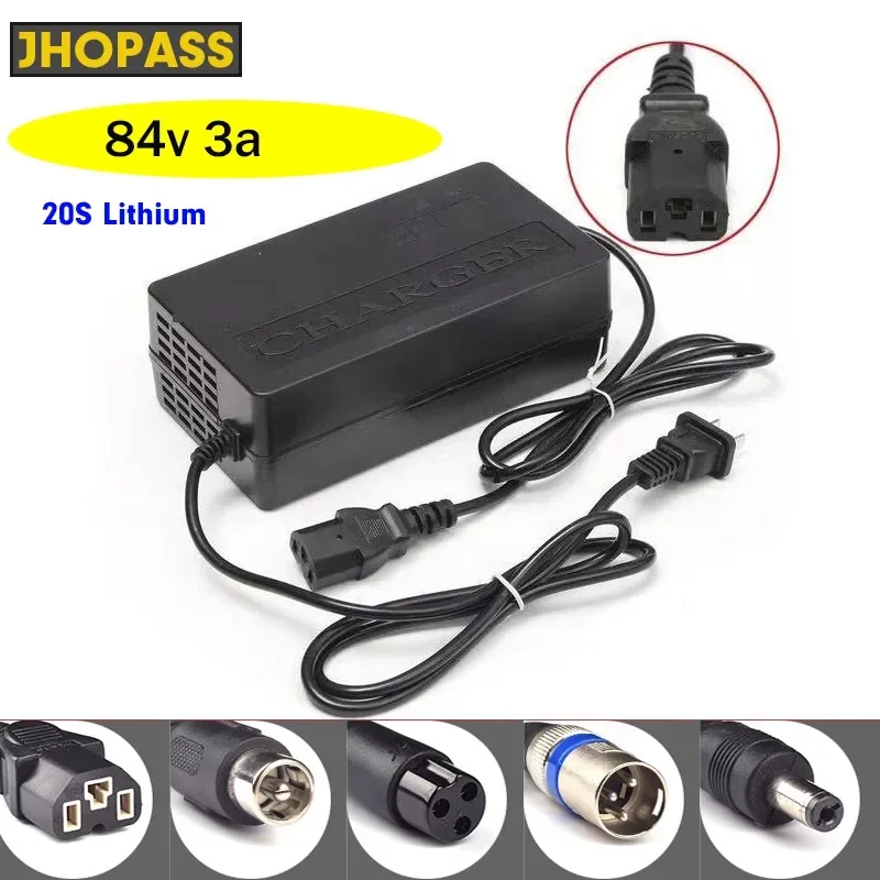 

HD 20S 84V 3A LCD Smart lithium battery charger for 84V 72V Mortorcycle Ebike Scooter battery AC 110-220V EU AU US UK plug