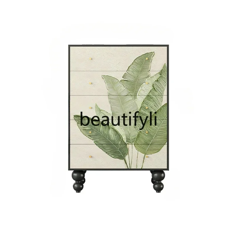 

LJYModern minimalist art leaf side cabinet entrance storage solid wood chest of drawers