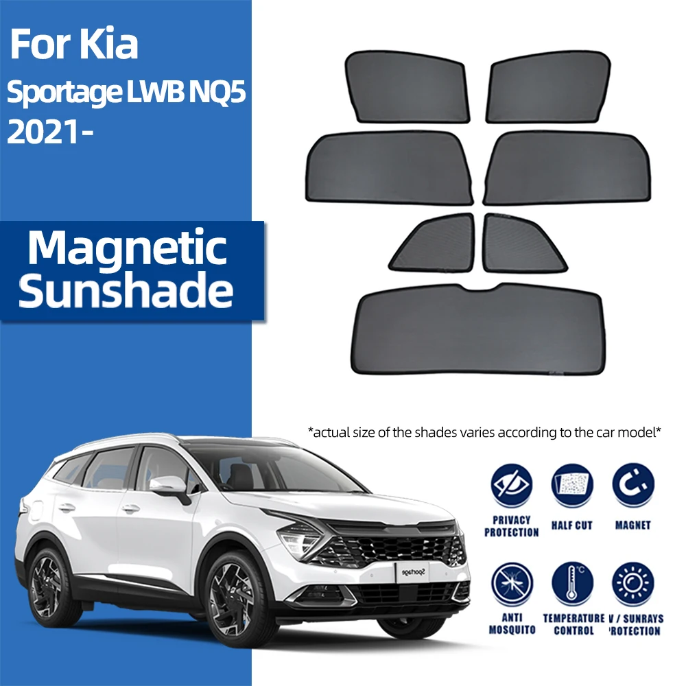 For Kia Sportage NQ5 2023 2024 Magnetic Car Sunshade Visor Front Windshield Blind Curtain Rear Side Baby Window Sun Shade Shield