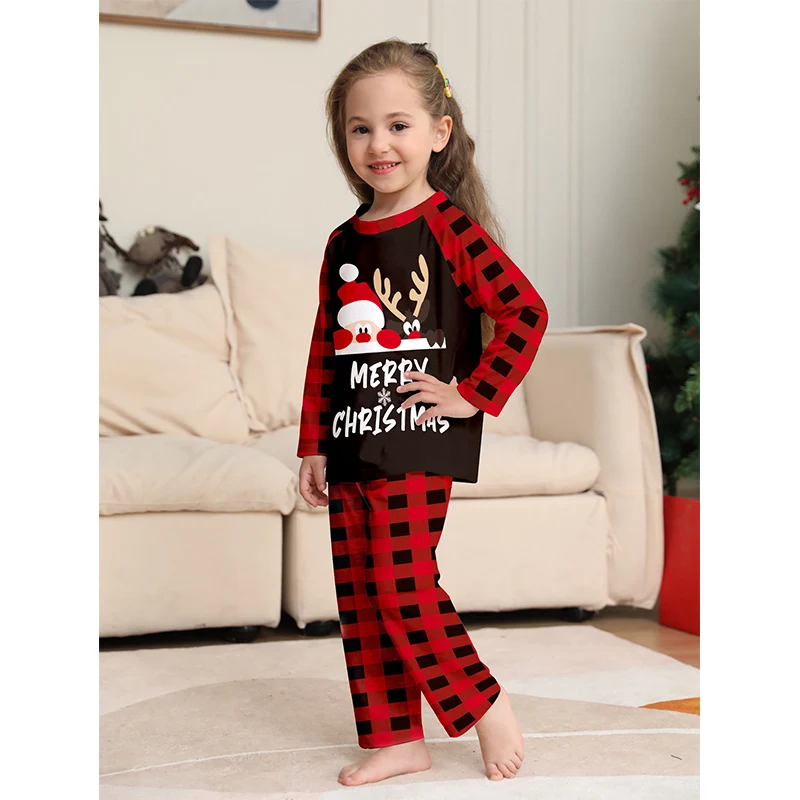 2025 Family Christmas Pajamas Matching Outfit Mother Father Kids Clothes Look Mommy And Me New Year\'s Costumes Pyjamas Xmas Deer