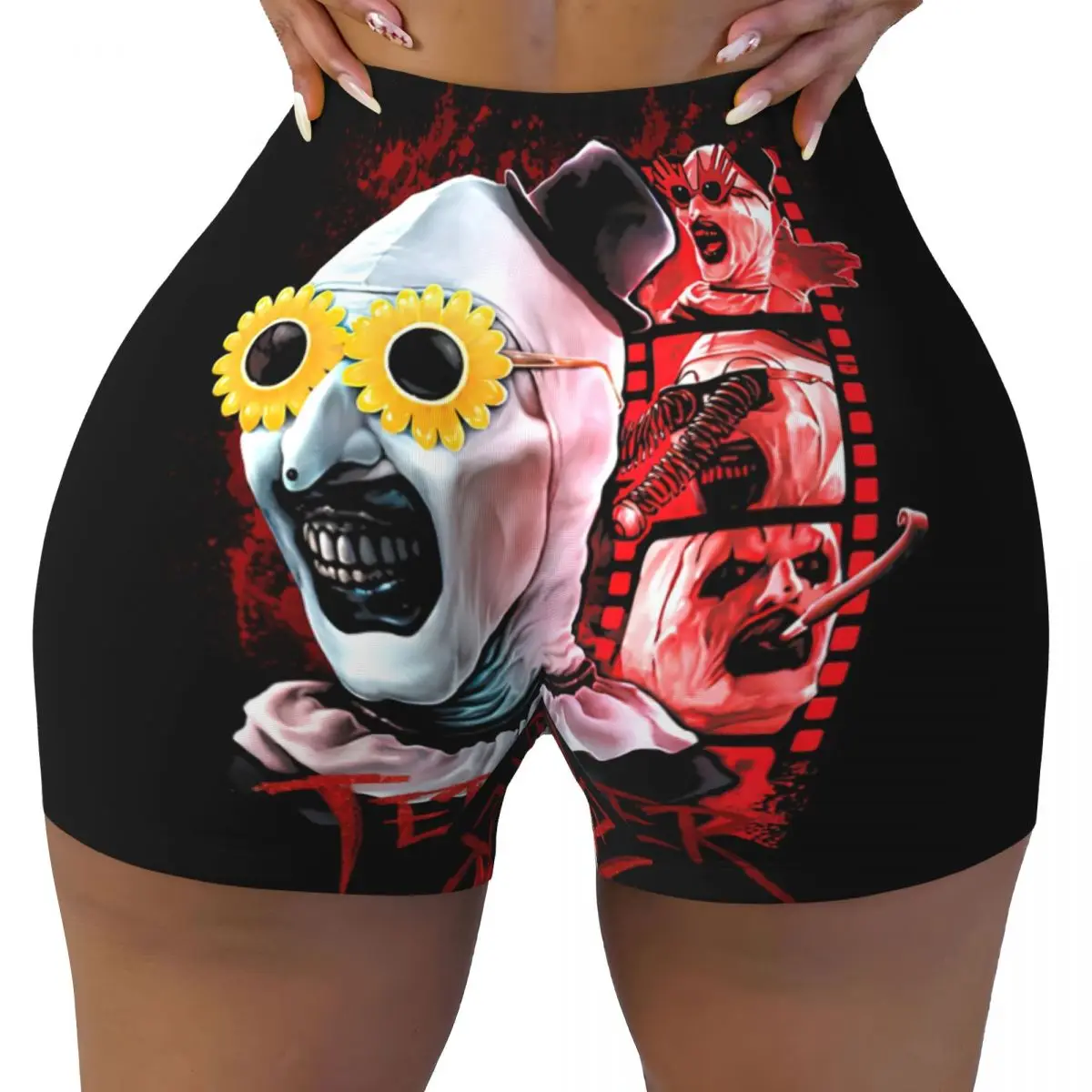 Custom Horror Terrifiers Film Workout Volleyball Biker Shorts for Women Gym Yoga Shorts