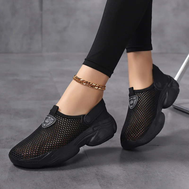 New fashionable summer anti-slip thick-soled high-fly woven thin style breathable, lightweight and casual sports