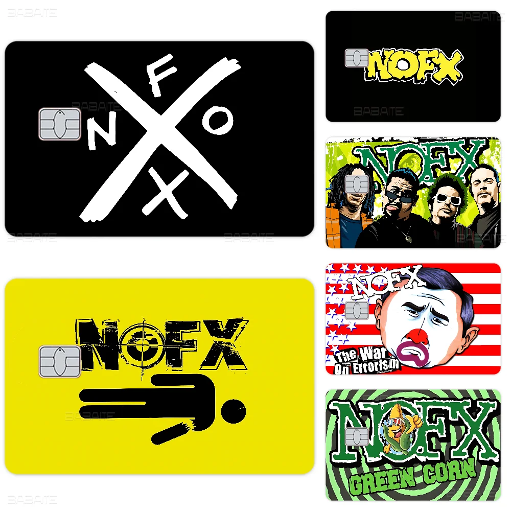 

Rock Band N-NOFX Anime Front Cover Film Sticker Skin For Credit Debit Card Small Large Chip