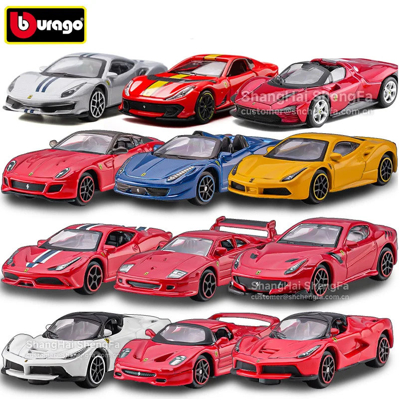 Bburago 1:64 Druckguss-Legierungsautomodell Simulation Ferrari SF90 LaFerrari F12tdf Sportwagen Sammlerstück Geschenk für Auto-Enthusiasten