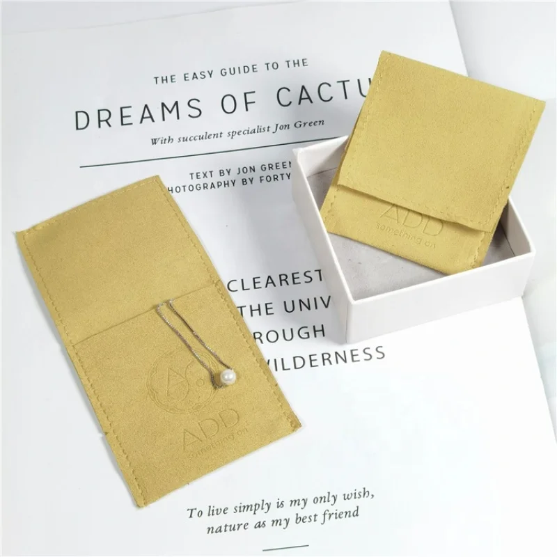 custom.Pouch Boxes Earring Necklace Ring Jewelry Envelope Pouch Custom Jewelry Packaging Microfiber Bags