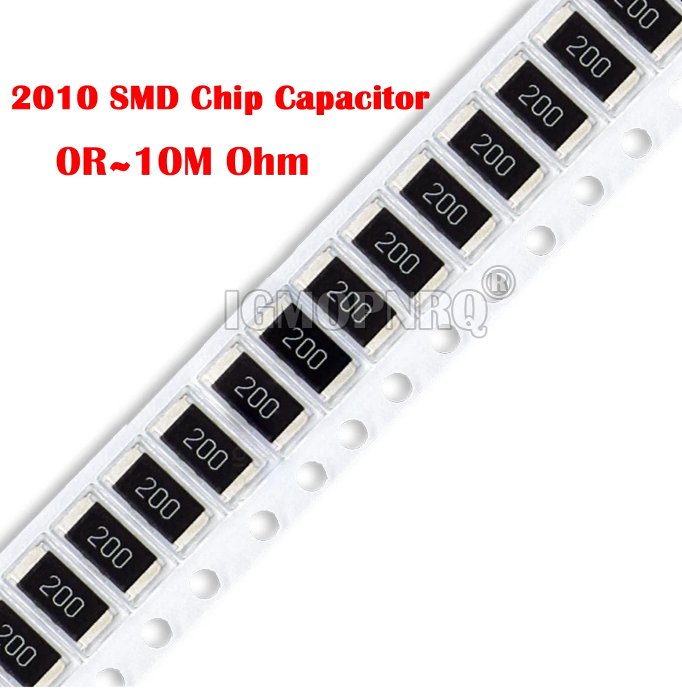 Bộ 50 2010 SMD Chip Điện Trở 5% 0R-10M 0 10 100 220 470Ohm 0R 10R 100R 220R 470R 1K 2.2K 4.7K 10K 100K 200K 1M 10M 3/4W Điện Trở