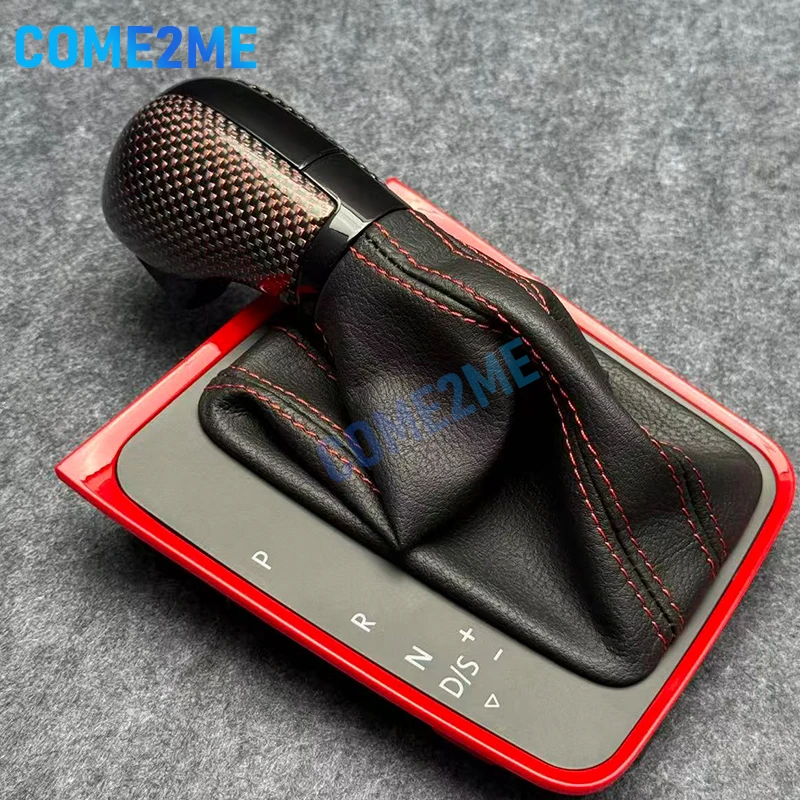 DSG Genuine Leather Red Stitch Gear Shift Knob for VW Golf 7 - Automotive Shift Knobs Carbon fiber forging process, customizable