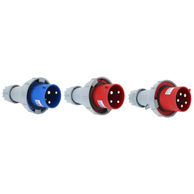 63A 125A Industrial Plug Socket 3pin 4pin 5pin 220V 380V Electrical Connector IP67 Wall Mounted Socket Panel Mounted Coupler