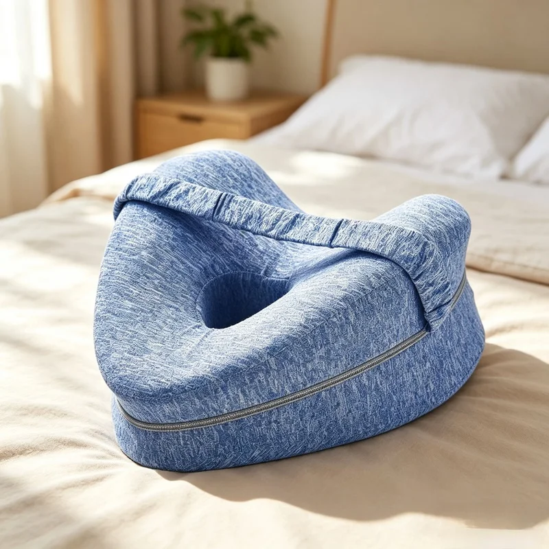 Soft Ergonomic Knee Leg Support Pillow, Side‑Sleep Cushion for Pregnant Women Home Bedroom & Travel Use